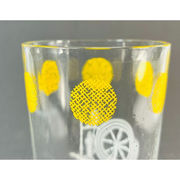 Vintage Libby Spinning Wheel Log Cabin Water Glass Red Picket Fence - Picture 4 of 6